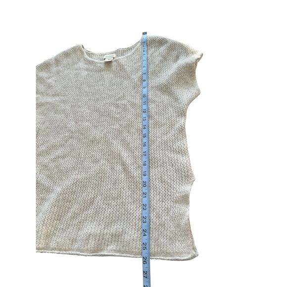 Sundance Gray Knit Crew Neck Pullover Short Sleeve Cashmere Sweater Size Medium - Picture 8 of 8